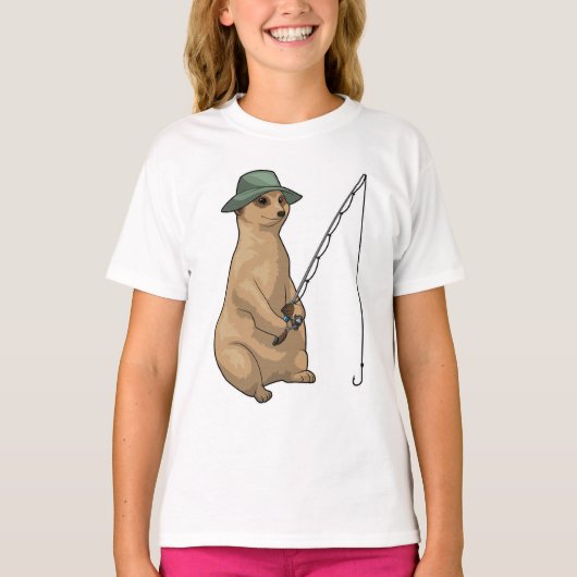 Meerkat Vist Fisher Gevist rod T-shirt (Voorkant)