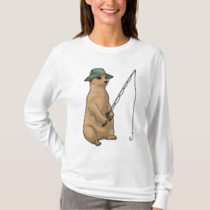 Meerkat Vist Fisher Gevist rod T-shirt