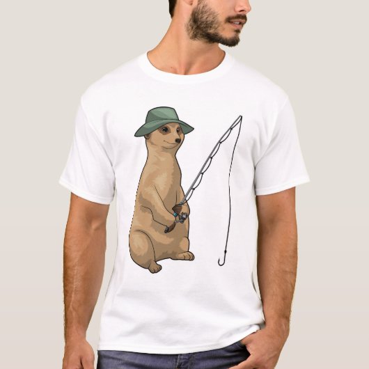 Meerkat Vist Fisher Gevist rod T-shirt (Voorkant)
