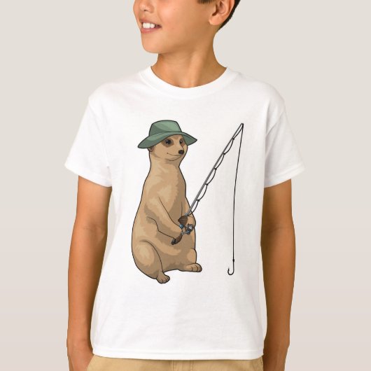 Meerkat Vist Fisher Gevist rod T-shirt (Voorkant)