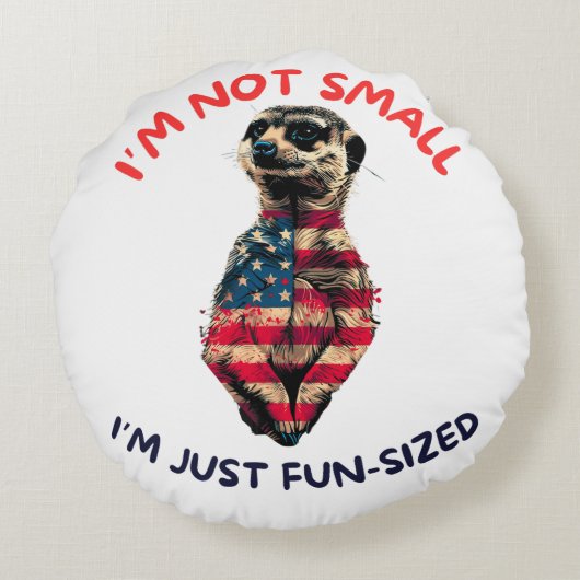 Meerkat Vlag Amerika Rond Kussen (Achterkant)