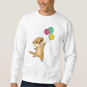 Meerkat vliegt met ballonnen en stoot dieren op vo trui
