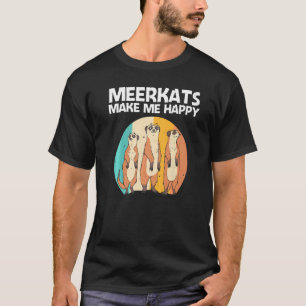 Meerkat voor mannen Retro dierentuin T-shirt