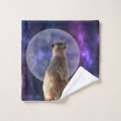 Meerkat voor volle maan, bad handdoek (Wasdoekje)