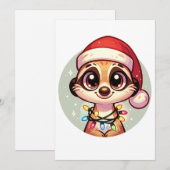 Meerkat Vrolijk Kerstfeest Winter Dieren Meerkats Feestdagenkaart (Voorkant / Achterkant)