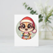 Meerkat Vrolijk Kerstfeest Winter Dieren Meerkats Feestdagenkaart (Staand voorkant)