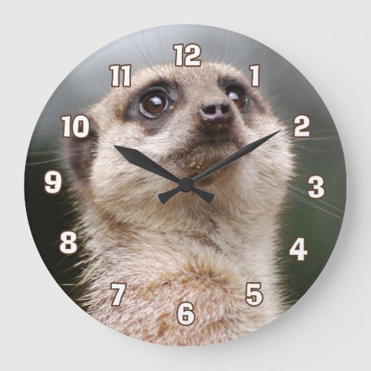 Meerkat Wall Clock Grote Klok (Voorkant)