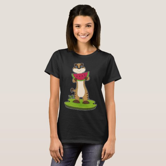 Meerkat Watermeloen Fruit T-shirt (Voorkant volledig)