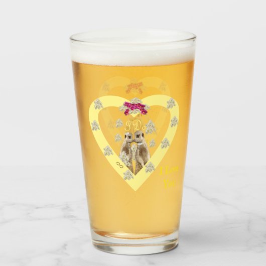 Meerkat Wedding Day Glas (Voorkant gevuld)