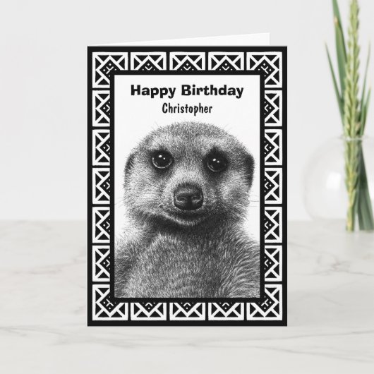 Meerkat Wenskaart Kaart (Voorkant)