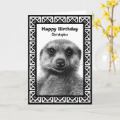 Meerkat Wenskaart Kaart (Gele Bloem)