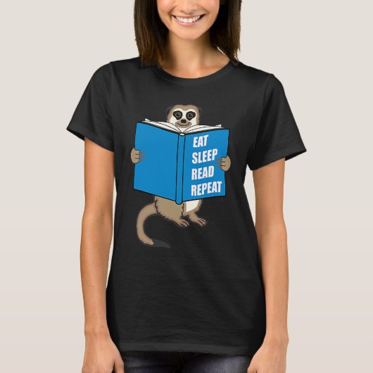 Meerkat with Book Books Reading Hobby T-shirt (Voorkant)