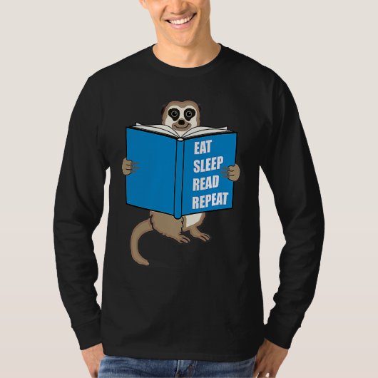 Meerkat with Book Books Reading Hobby T-shirt (Voorkant)