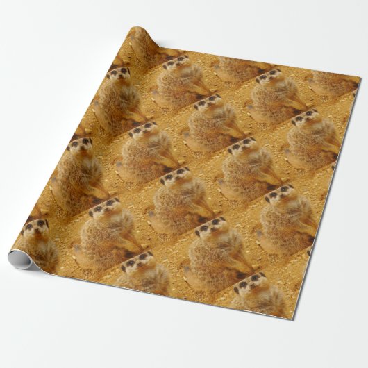 Meerkat Wrapping Paper Cadeaupapier (Uitgerold)