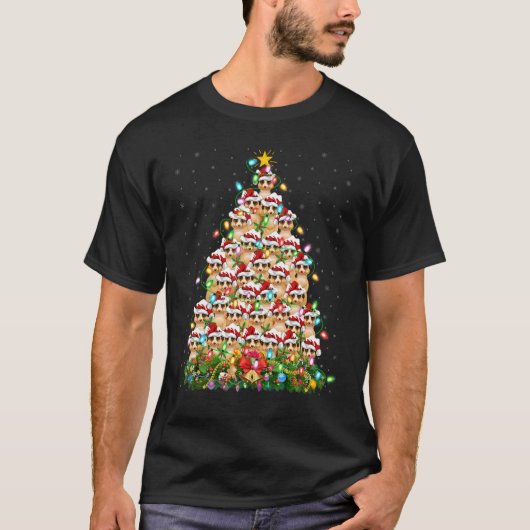 Meerkat Xmas Licht Santa Meerkat kerstboom T-shirt (Voorkant)
