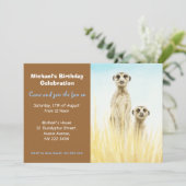 Meerkats Birthday Party Invitation Kaart (Staand voorkant)