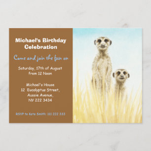 Meerkats Birthday Party Invitation Kaart
