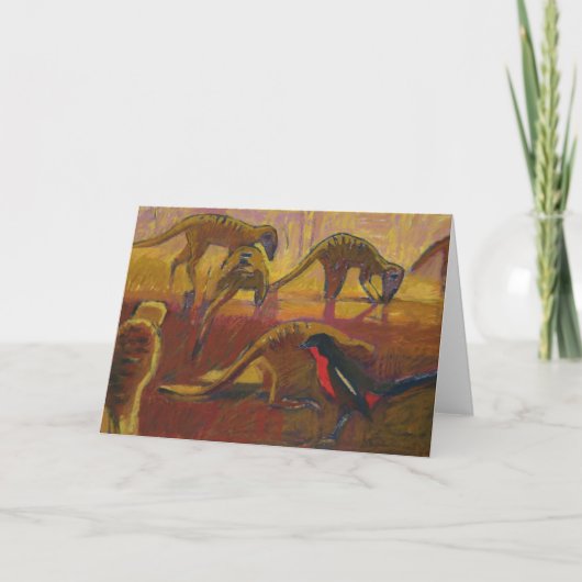 Meerkats en klauwier - Kaart (Voorkant)