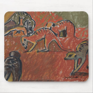 Meerkats foaging - Art mousepad Muismat
