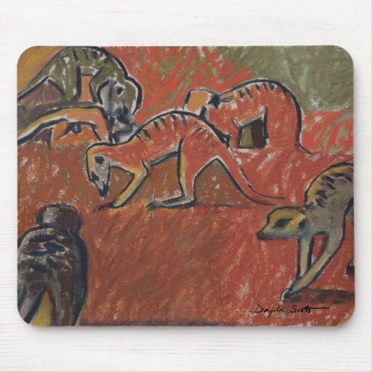 Meerkats foaging - Art mousepad Muismat (Voorkant)