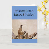 Meerkats Happy Birthday Groet! Kaart (Gele Bloem)