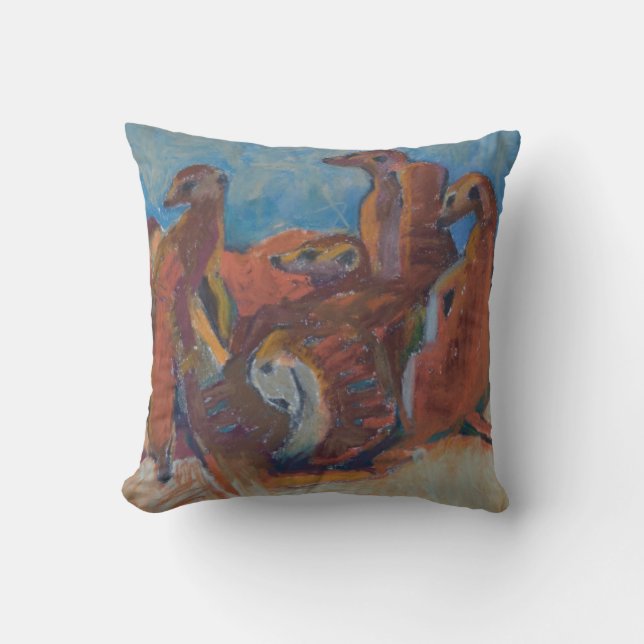 Meerkats in rust - Pillow Kussen (Voorkant)