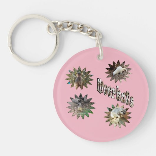 Meerkats in stervormen met Logo, Sleutelhanger (Voorkant)