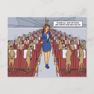 Meerkats on a Plane Postcard Briefkaart