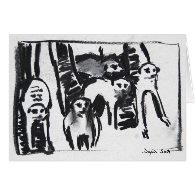 Meerkats war dansend - Art card (Voorkant Horizontaal)