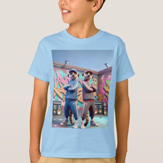 Meerkatten in trainingspakken t-shirt (Voorkant)