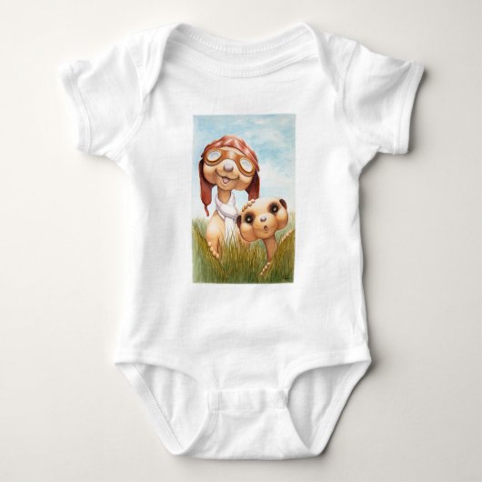Meerkatten met Aviation Apparel Online Romper (Voorkant)