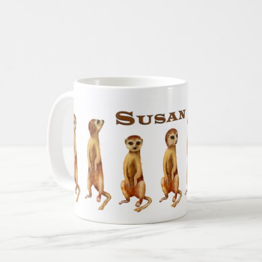 Meerkkat mok voor Susan (Voorkant links)