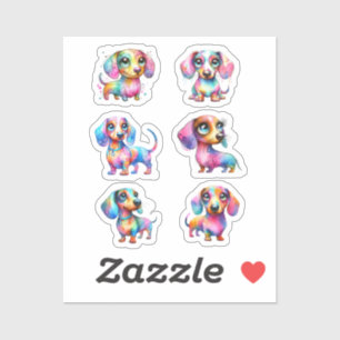 MEERKLEUREN DACHSHOND VINYL STICKERS