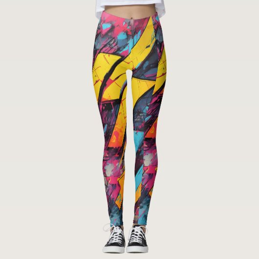 Meerkleurensleuf Leggings (Voorkant)