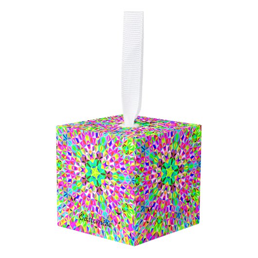 Meerkleurig 3-d polygoonpatroon decoratie (Voorkant hoekig)