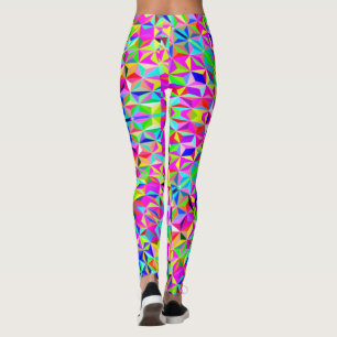 Meerkleurig 3-d polygoonpatroon leggings