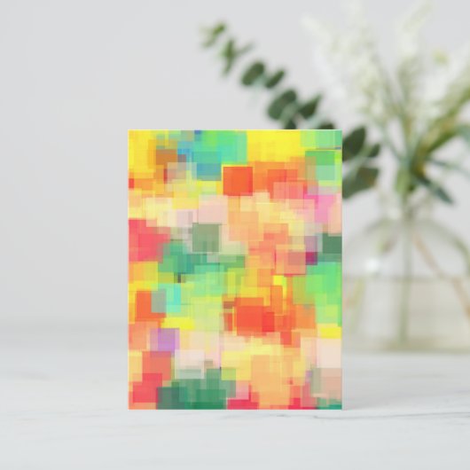 Meerkleurig Abstract geometrisch patroon Briefkaart (Staand voorkant)