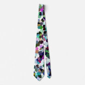 Meerkleurig Abstract kristalpatroon Stropdas (Voorkant)
