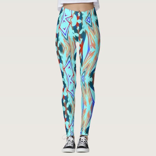 Meerkleurig abstract patroon "Ratti_Creative_Arts" Leggings (Voorkant)