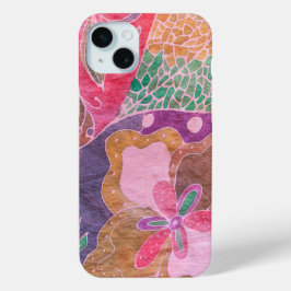 Meerkleurig Abstract Roze, Paarse, Blauw iPhone 15 Mini Hoesje