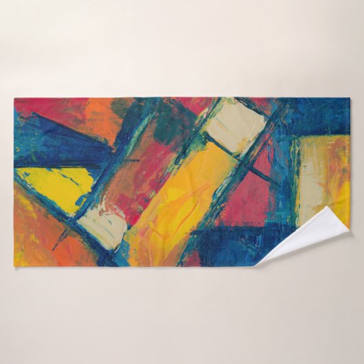 Meerkleurig abstract schilderij badhanddoek (Badhanddoek)