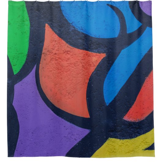 Meerkleurig abstract schilderij douchegordijn (Voorkant)