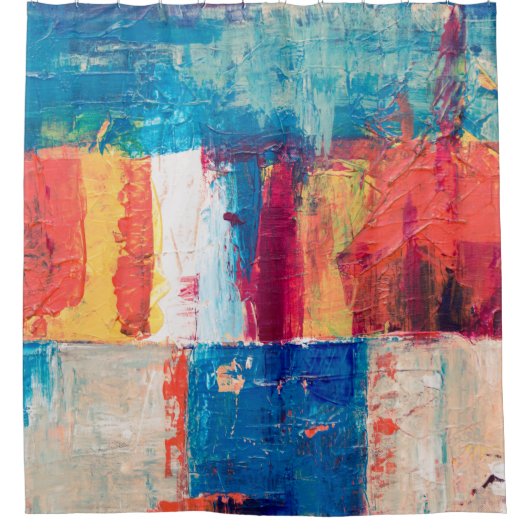 Meerkleurig abstract schilderij douchegordijn (Voorkant)