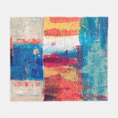 Meerkleurig abstract schilderij fleece deken (Voorkant (Horizontaal))