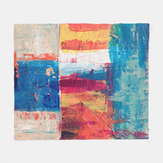Meerkleurig abstract schilderij fleece deken (Voorkant (Horizontaal))