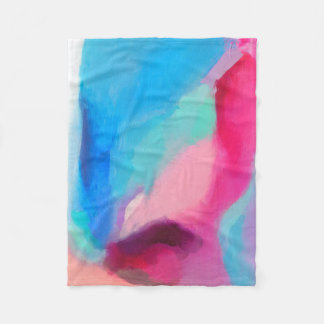 Meerkleurig abstract schilderij fleece deken