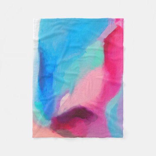 Meerkleurig abstract schilderij fleece deken (Voorkant)