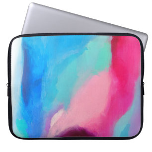 Meerkleurig abstract schilderij laptop sleeve