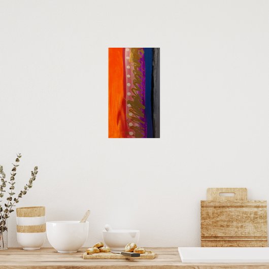 Meerkleurig Abstract Stripes Poster (Keuken)
