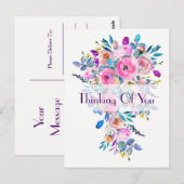 Meerkleurig bloemboeket denken aan u briefkaart (Voorkant / Achterkant)